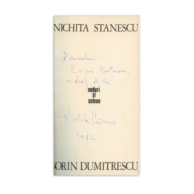 Nichita Stănescu, Noduri și semne, 1982, cu dedicație