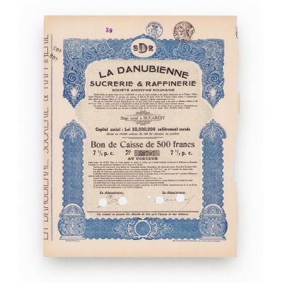 „Danubiana” + „Société Générale de Sucreries et Raffineries en Roumanie”, cinci acțiuni