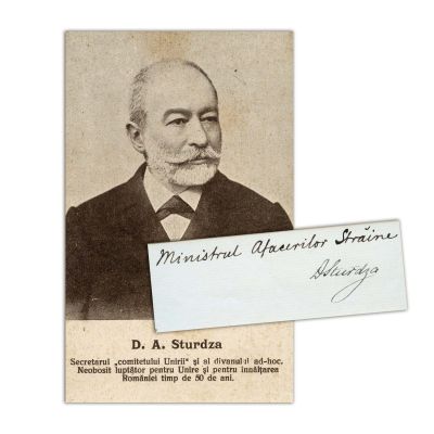 D. A. Sturdza,  fotografie tip carte poștală + semnătură olografă
