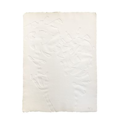 Étienne Hajdú (Ștefan Hajdu), Floare II, gravură embosată, semnată olograf, 1970