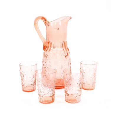 Set carafă și 4 pahare din sticlă cu suveranii României