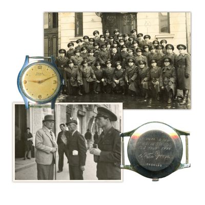 Ceasul Doxa inscripționat cu semnătura lui Petru Groza + două fotografii de epocă
