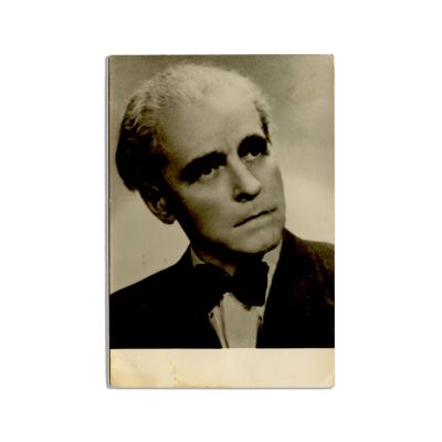 Cezar Petrescu, fotografie de epocă cu dedicație olografă, 1958