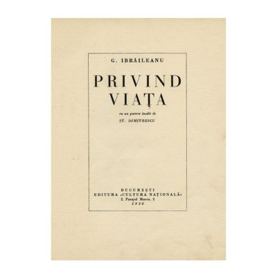 Garabet Ibrăileanu, Privind Viața, 1930, exemplar bibliofil