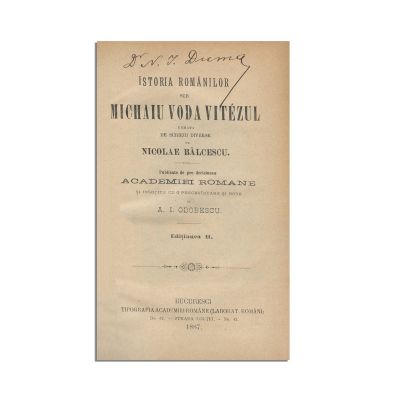 Nicolae Bălcescu, Istoria românilor sub Mihai Viteazul, 1877