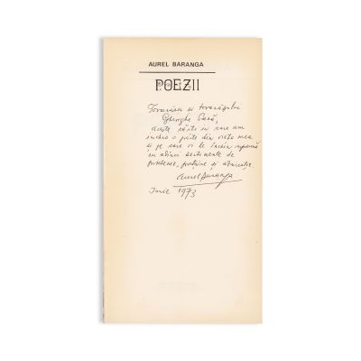 Aurel Baranga, Teatru + Poezii, 1973, cu dedicație pentru Gheorghe Pană 