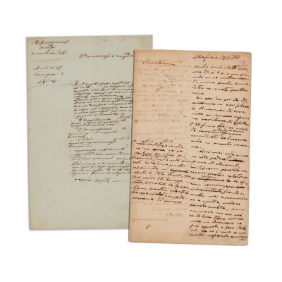 Două acte semnate de Simeon Aderiotis privind arenda unor terenuri, 1847