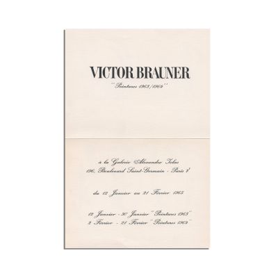 Victor Brauner, invitație Galerie Alexandre Jolas, 1965
