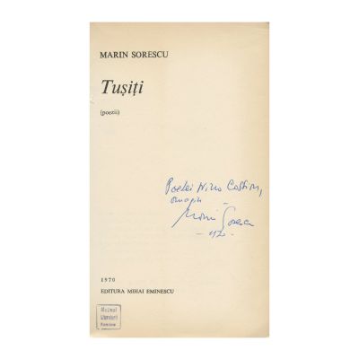 Marin Sorescu, Tușiți, cu dedicație pentru Nina Cassian
