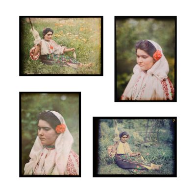 Țărancă cu fuior, 4 autocromii realizate de arh. Victor Ștefănescu