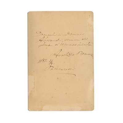 Aristizza Romanescu, fotografie de cabinet, cu dedicație către familia V. Alecsandri - Piesă rară