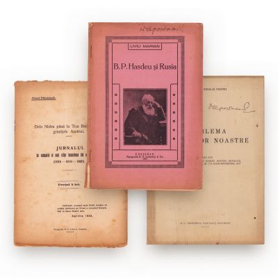 Problema drumurilor noastre + B. P. Hasdeu și Rusia + Jurnalul de campanie, 1925-1937, 3 broșuri din biblioteca lui Demir Apostolescu
