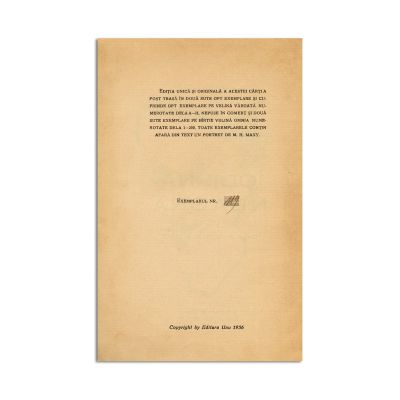 Ion Manolescu, Odihna neagră, 1936, exemplar numerotat