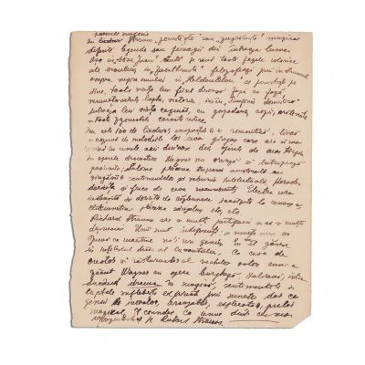 Mircea Eliade, manuscrisul unui eseu despre Richard Strauss