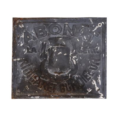 „Abonat la serviciul ridicărei gunoielor”, pancartă metalică