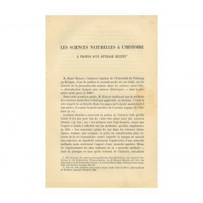 A. D. Xenopol, Les sciences naturelles et l’Histoire,  1902, cu dedicație olografă