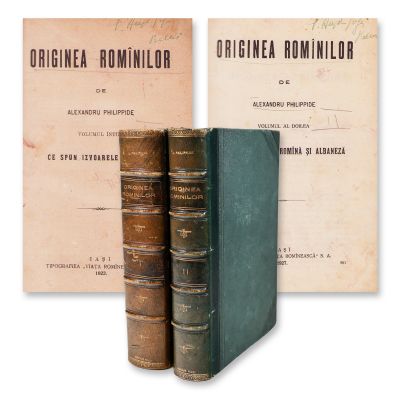 Alexandru Philippide, Originea românilor, două volume, 1923-1927, cu semnătură olografă 