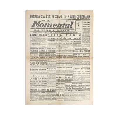 Publicația „Momentul”, Anul I, Nr. 1, 9 septembrie 1944