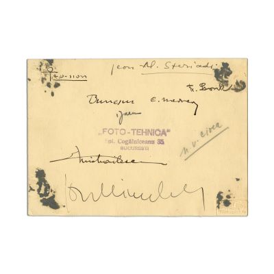 Ion Minulescu și membrii Salonului Oficial, fotografie cu semnături olografe