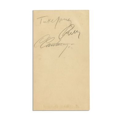 Meniul banchetului oferit de județul Roman, cu semnătura olografă a lui Take Ionescu, 1908
