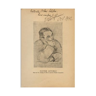 Victor Eftimiu, manuscris poezie + volum cu dedicație olografă, 1942