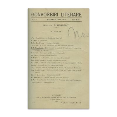 Convorbiri Literare, Anul XLIII, 1909, 12 numere colligate, an complet