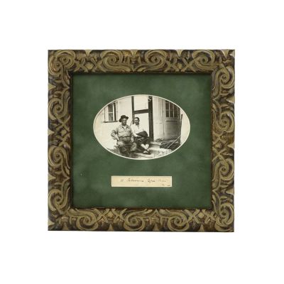 M. Sadoveanu, fotografie de epocă și semnătură olografă, cca. 1950