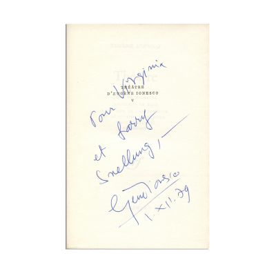 Eugène Ionesco, Théâtre, 8 volume, cu dedicația autorului