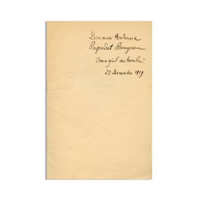 Ion Barbu, Joc Secund, 1930, exemplar bibliofil cu dedicație către Hortensia Papadat-Bengescu