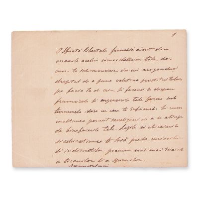 Ion Ghica, ciorna unui eseu filosofic și a unui fragment din seria „Scrisori către Vasile Alecsandri", sfârşitul secolului al XIX-lea