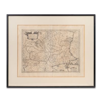 Gerardus Mercator, harta Valahiei, Serbiei, Bulgariei și Rumeliei, gravură în cupru, 1634