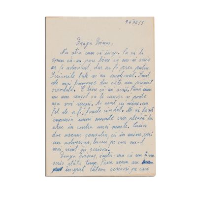 Ștefan Augustin Doinaș, corespondență cu Irinel Liciu, două scrisori, 1955-1958