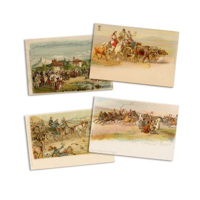Suvenir din Romania, 4 cărți poștale ilustrate