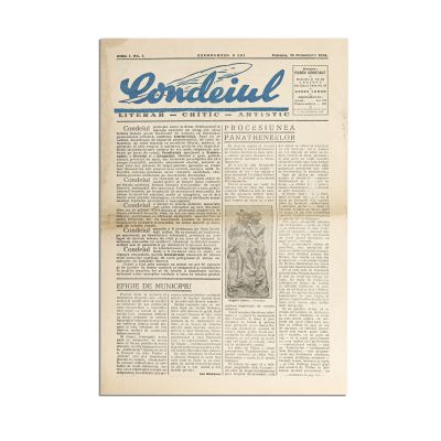 Publicația „Condeiul”, Anul I, Nr. 1, 15 octombrie 1938