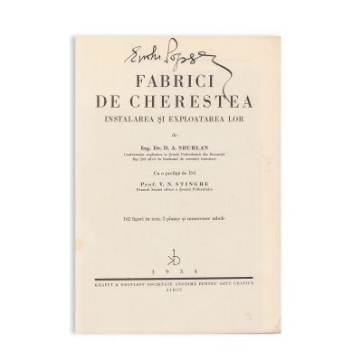 D. A. Sburlan, Fabrici de cherestea, 1934, cu semnătura autorului