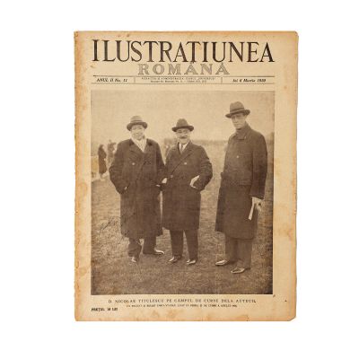 Publicația „Ilustrațiunea Română”, 1930 - N. Titulescu pe câmpul de curse, cu semnătură