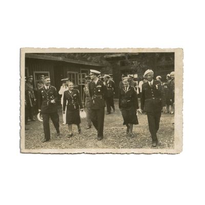 Regele Carol al II-lea vizitând o tabără de cercetașe, 4 fotografii tip carte poștală
