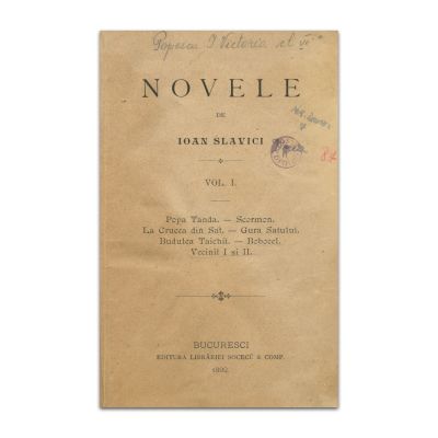 Ioan Slavici, Novele, Vol. I, 1892, prima ediție
