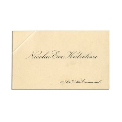 Nicolae Em. Kretzulescu, carte de vizită