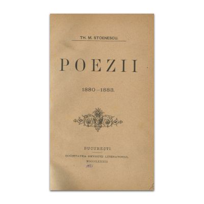 Th. M. Stoenescu, 4 volume colligate: Poezii, Zile Negre, Nuntă Neagră, Nuvele, 1883-1887