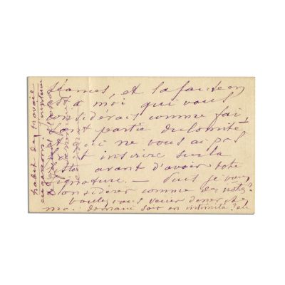 Prințul George Bibescu, carte de vizită cu o amplă însemnare olografă