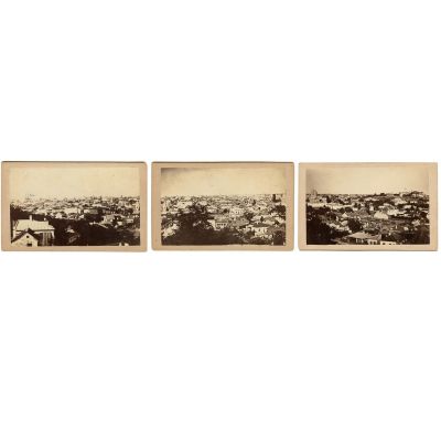 Trei fotografii panoramice ale Bucureștiului, atelier M. Baer, cca. 1870