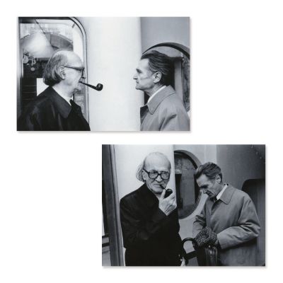 Mircea Eliade și Emil Cioran, două fotografii după un clișeu de Louis Monier