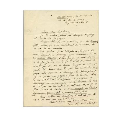 Panait Istrati, scrisoare olografă + carte poștală