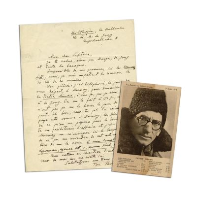 Panait Istrati, scrisoare olografă + carte poștală
