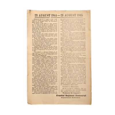 Frontul Național Democrat, 23 August 1944 - 23 August 1945