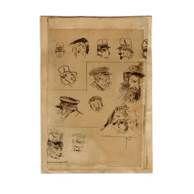 Constantin Jiquidi, lucrare de grafică, peniță și tuș pe carton