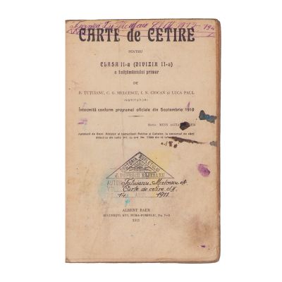 B. Țuțuianu, C. G. Mielcescu, I. N. Ciocan, Luca Paul, Carte de citire pentru clasa a II-a, 1911, cu ex-librisul lui I. Popescu-Băjenaru