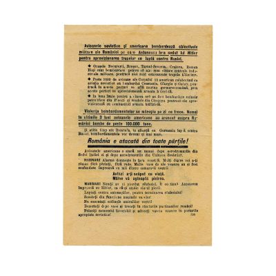 Manifest de propagandă răspândit de aviația sovietică, cca. 1940