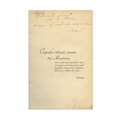 Ion Arginteanu, Istoria românilor macedoneni, 1904, cu dedicația autorului